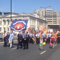 Humberside FBU band at anti fire cuts demo