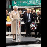 Message from Queen read by Jenny Bianco DL at Albert McKenzie VC memorial unveiling