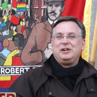 Andrew Dismore at fire cuts protest