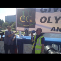 Taxi demo at Tower Bridge