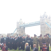 Boris Johnson and Roger Evans at Armed Forces Day flag raising
