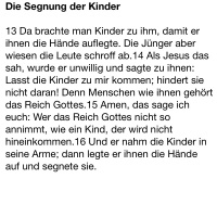 SA 7.Woche - Markus 10, 13-16