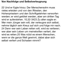 DO nach Aschermittwoch - Lukas 9, 22-25