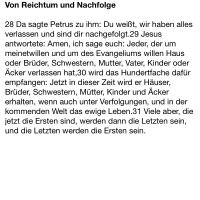 DI 8.Woche - Markus 10, 28-31