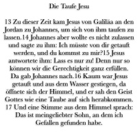 Fest der Taufe des Herrn, Lesejahr A - Mt 3, 13-17