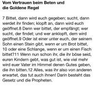 DO der 1. Fastenwoche - Matthäus 7, 7-12