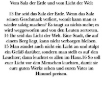 SO 5.Woche - Matthäus 5, 13-16