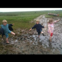 Mud bathing in Blakeney