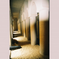 Muezzin are calling for the morning prayer in the small village of Diafarabe (Mali).