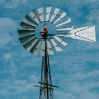 Windmill groaning in the desert