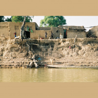 Prayer calls in the morning in the small village of Diafarabe (Mali).
