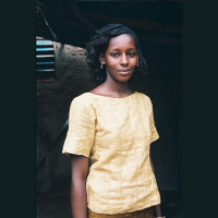 Young Peuhl girls are singing at night in their house, in the small village of Diafarabé