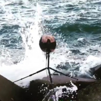 Waves crashing on the rocks in Veracruz