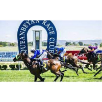 Queanbeyan RC Brendan Comyn chats to Andrew Kuuse re todays Cup Meeting