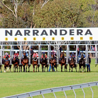 Narrandera Racing Club Tony Patterson chats to Andrew Kuuse re Sundays cup meeting