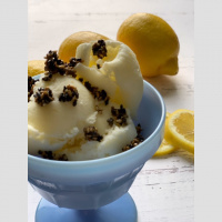 Ep 185: No-Churn Fresh Lemon Ice Cream with Candied Sesame Seeds