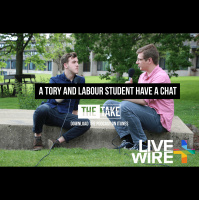 A Tory and Labour student have a chat about the upcoming election