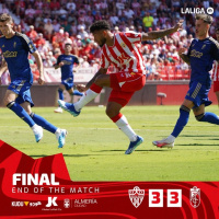 Jornada 8. UD Almería 3-3 Granada CF. Tablas con mucho suspense