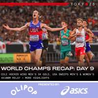 TOKYO WORLD CHAMPIONSHIPS DAY 9 RECAP: COLE HOCKER WINS MEN’S 5K GOLD, USA SWEEPS MEN’S amp WOMEN’S 4X100M RELAY