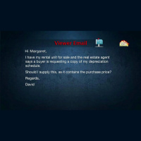 Investor Questions: Should I supply a copy of my depreciation schedule to the real estate agent?