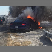 GT350 T-Bones M3 in the REAR :-( !!!! ON FIRE XXX!!! (On location at Fontana)
