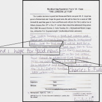 Carta de Londres y muestras manuscritas