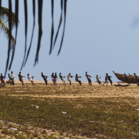 Fishermen near The Bouche du Roy, Benin