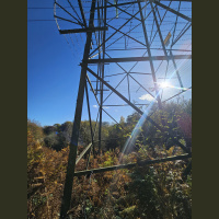Inside an electricity pylon