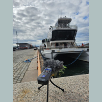 Catamaran docking at Aker Brygge
