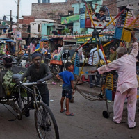 An evening in the Wazirpur industrial area
