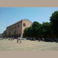 Peaceful gardens in historic Mantua
