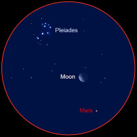 8/15/22 - Mars, Moon  the Pleiades