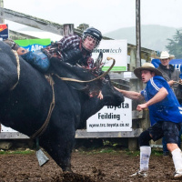 Interviews with Bull riders Shane Bird, Paddy Church and Roany-Lane Waru