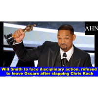Will Smith to face disciplinary action, refused to leave Oscars after Rock slap