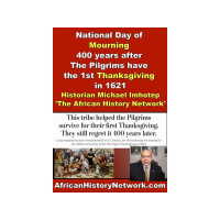 National Day of Mourning 400 years after Pilgrims have 1st Thanksgiving in 1621