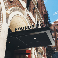 Emily T Gail with Ken Jimenez, Gail and Rice about the Detroit Foundation Hotel NAIAS Charity Preview After Party Friday Jan. 18