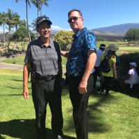 Emily T Gail Talks Story with Scott Head, VP Operatons Waikoloa Beach Resort, Big Island of Hawaii 