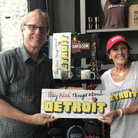 Emily T Gail Talk Story with Bill Dow, Free Lance Sports Writer and Fellow Supporter of Detroit Historical Society