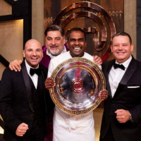 218: .@masterchefAU winner Sashi Cheliah with Mark and Paula 