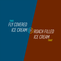 115 - Fly Covered Ice Cream or Roach Filled Ice Cream