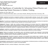LI: Leadership in AT Clinical Practice
