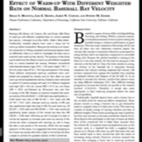 Research Review: Effect of Warm Up Swings on Bat Speed