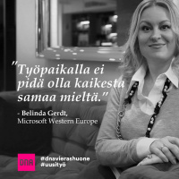 Kohtaamisia - Belinda Gerdt: Työpaikalla ei pidä olla kaikesta samaa mieltä.