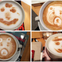 Latte Art bokbål och flygplansmat