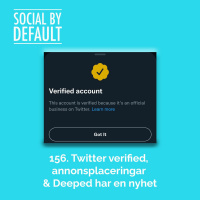 156. Twitter verified, annonsplaceringar  Deeped har en nyhet