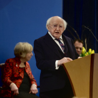 President Higgins presents the 2024 Presidential Distinguished Service Awards