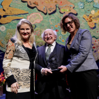 President Higgins receives the Eugene O’Neill International Public Service Award