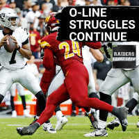 RAIDERS SQUAD SHOW: Las Vegas Raiders OUTPLAYED in Washington , OFFENSIVE LINE struggles continue