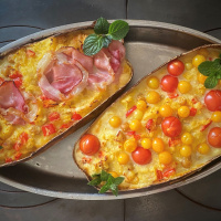 Gebackener Spaghetti-Kürbis