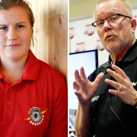 Emma Eliasson och Leif Boork hälsar på varandra, Almen Bibic om hatattacken från domaren amp Timrås tunga JVM-tapp